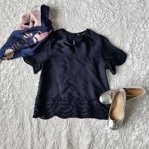 Zara Basic Navy silk shirt